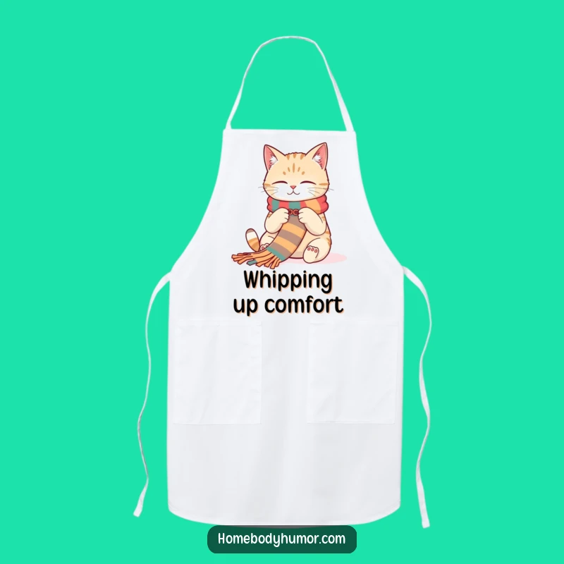 Funny Cat Knitter Apron: Create with Comfort and Hilarious Style!