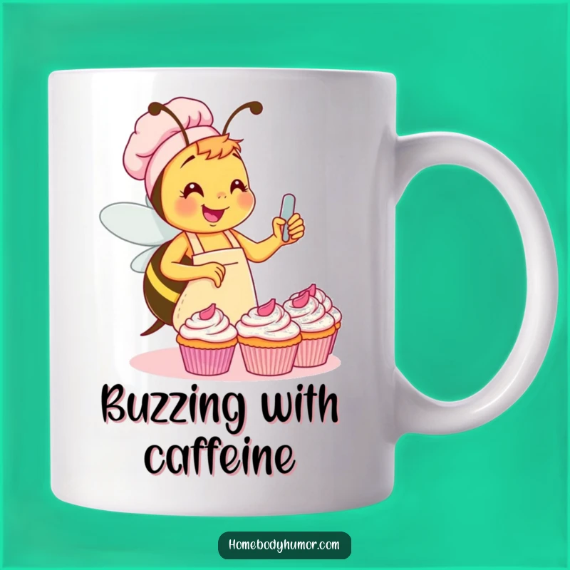 Funny Bee Baker Mug: Hilarious Gift for Cupcake Lovers and Bakers!