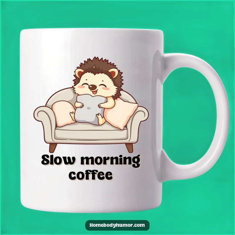 Funny Hedgehog Sofa Lover Mug - Cozy Decor, Perfect Homebody Gift