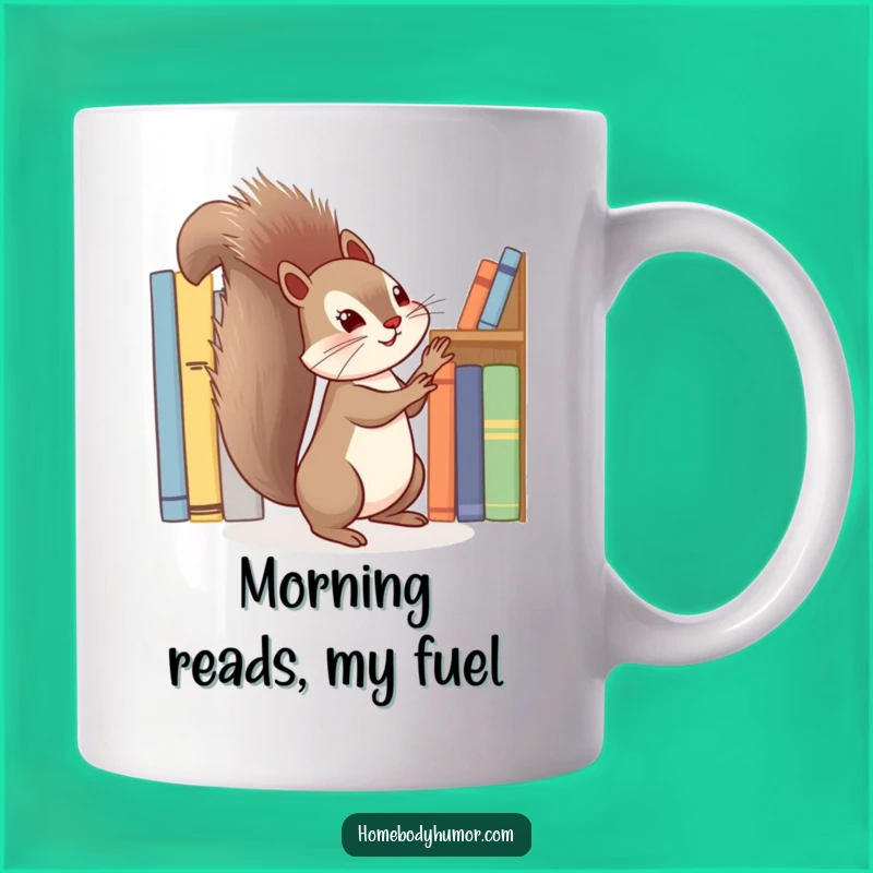 Funny Squirrel Book Lover Mug - Energetic Tidying, Perfect Librarian Gif