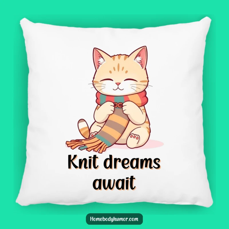 Funny Cat Knitting Pillow: Cozy Comfort with a Hilarious Crafty Twist