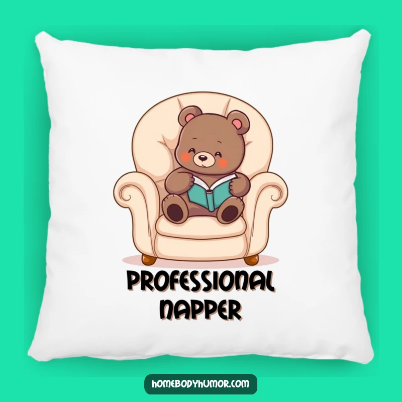 Funny Bear Reading Pillow: Comfy Support for Your Cozy Moments
