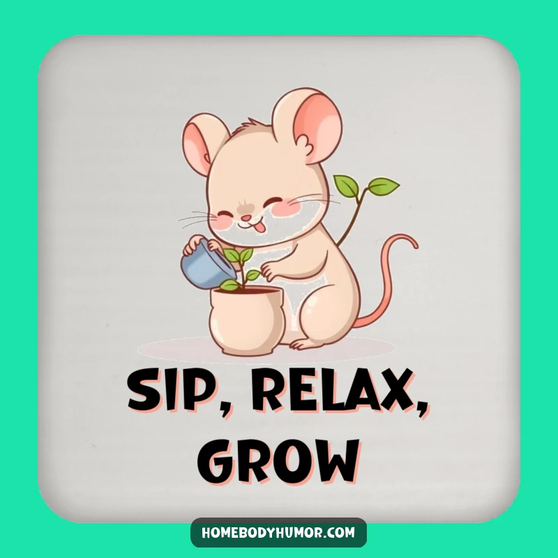 Funny Mouse Plant Drink Coasters: Protect Surfaces with Cute Charm
