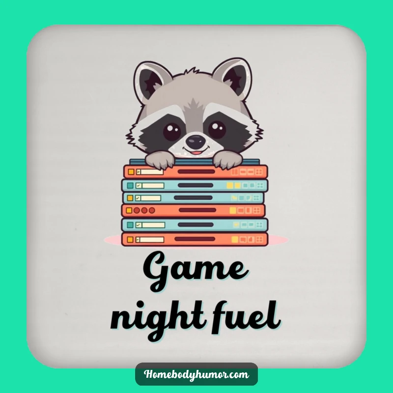 Funny Raccoon Board Game Coasters - Protect Your Table with Humor