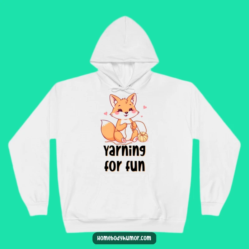 Cozy Funny Fox Yarn Hoodie - Warm and Creative Gift for Crafters