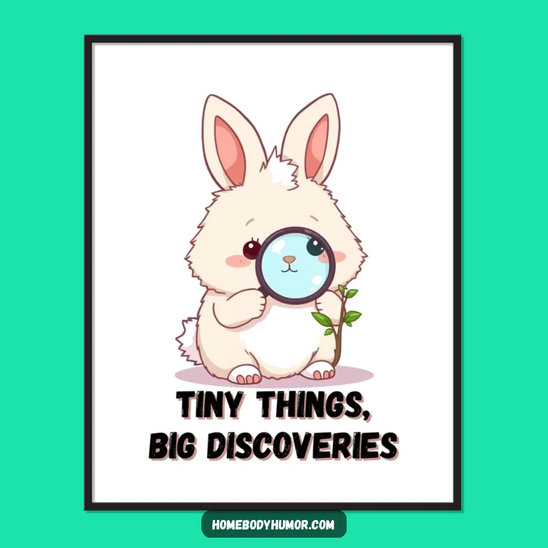 Funny Free Printable Bunny Wall Art: Curious Botanist Decor Downloadable Art