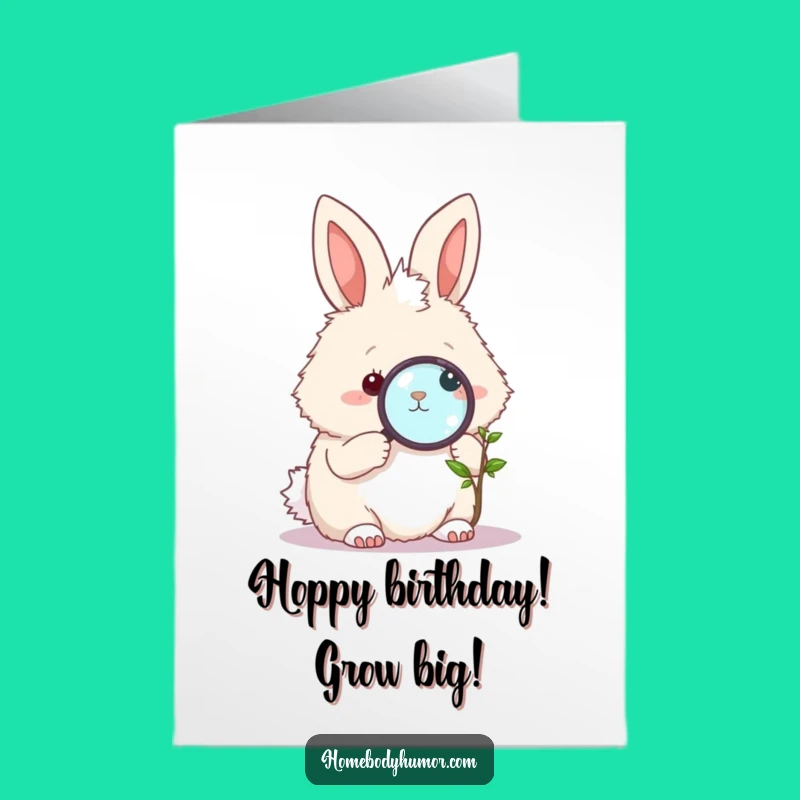 Funny Free Printable Bunny Birthday Card: Plant Explorer Downloadable Gift