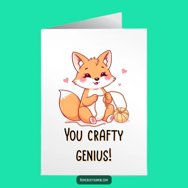 Free Printable Congrats Card: Creative Fox Yarn Project Downloadable