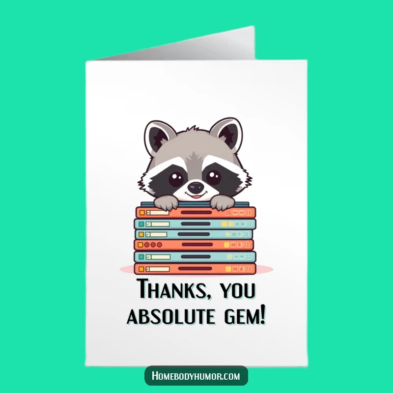 Free Printable Thank You Card: Funny Raccoon Game Night Thanks Downloadable