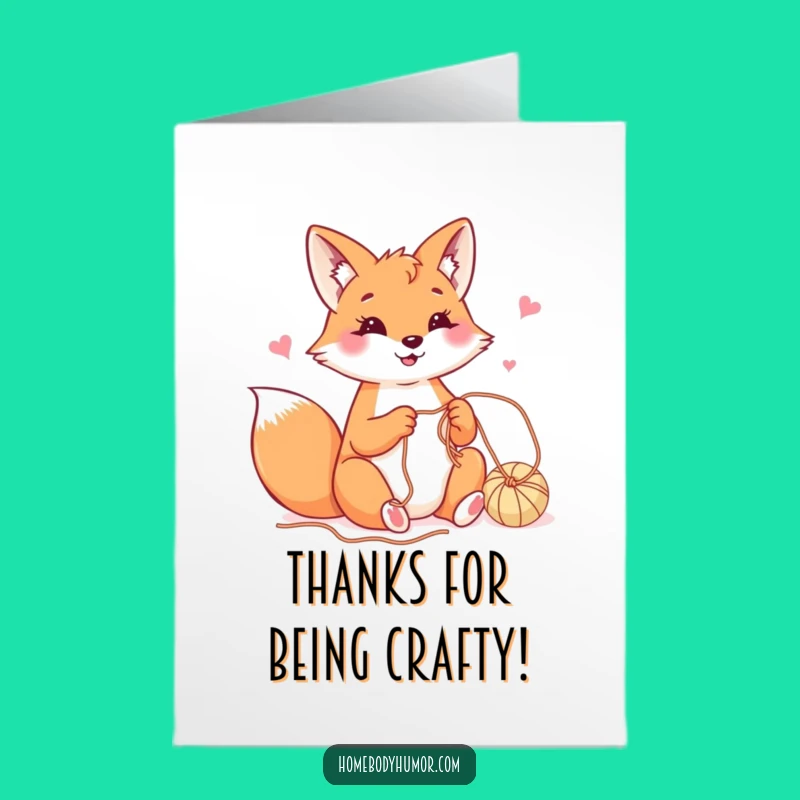 Free Printable Thank You Card: Grateful Fox Crafty Thanks Downloadable