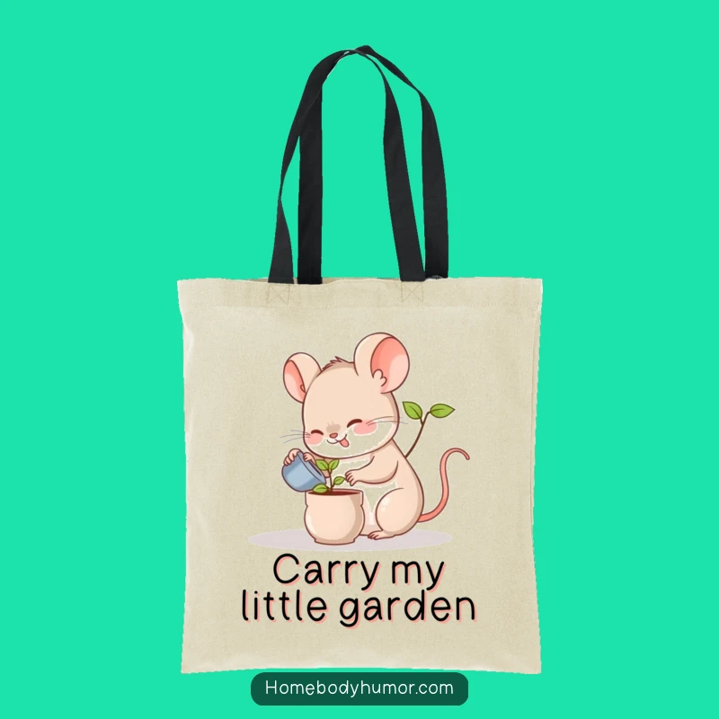 Funny Mouse Plant Tote Bag: Eco-Friendly and Humorous Shopping Companion