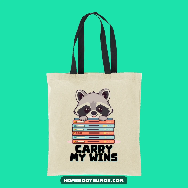 Funny Raccoon Board Game Tote Bag - Carry Your Games in Style