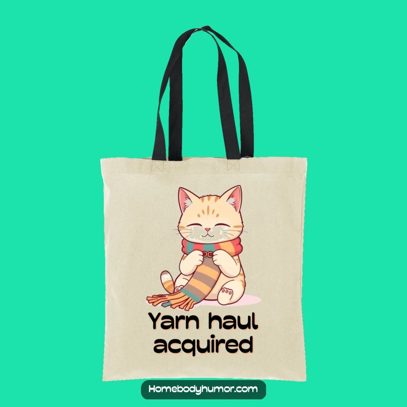Funny Cat Knitting Tote Bag: Carry Your Yarn with Hilarious Style!